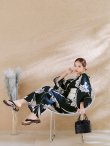 画像12: 【即日発送】ストライプ菖蒲柄浴衣【浴衣３点セット 浴衣/帯/下駄】 OBI-hira-100-ok-15-WxW / HIMO-900-yn-1-B / YA-1072-kn-B / GETA-01-kj-1-B / [/OF01] (12)