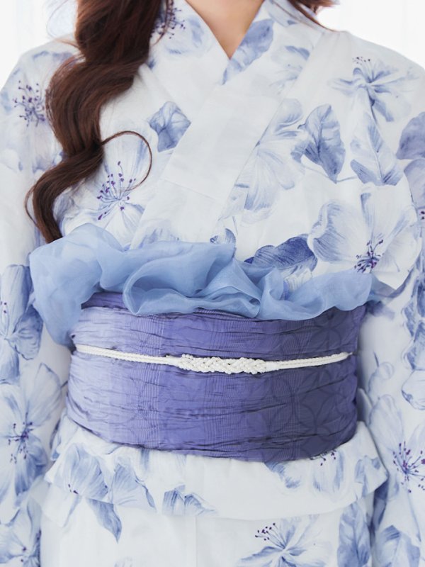 画像18: 【即日発送】モダンフラワー大人エレガント浴衣【浴衣３点セット 浴衣/帯/下駄】[OF04] (18)