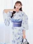 画像5: モダンフラワー大人エレガント浴衣 OBI-g-500-kj-9-NV / HIMO-906-yn-IV / HEKO-800-sb-8-DusBL / YA-1016-kj-GY / GETA-01-kj-2-BL/ [YMT] (5)
