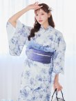 画像6: モダンフラワー大人エレガント浴衣 OBI-g-500-kj-9-NV / HIMO-906-yn-IV / HEKO-800-sb-8-DusBL / YA-1016-kj-GY / GETA-01-kj-2-BL/ [YMT] (6)