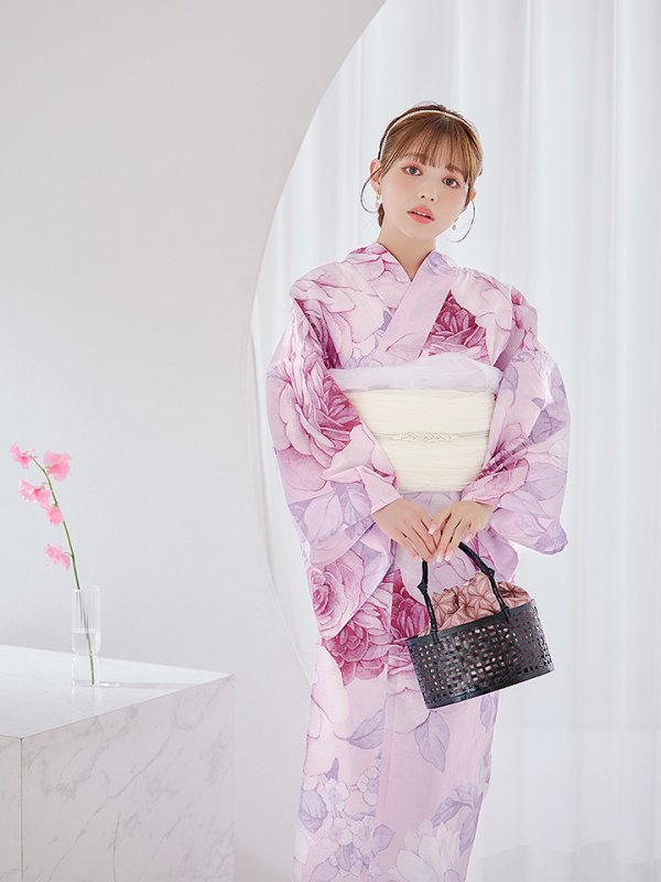 画像10: 【即日発送】アンティーク薔薇浴衣【浴衣３点セット 浴衣/帯/下駄】[YMT] (10)