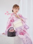 画像15: アンティーク薔薇浴衣【浴衣３点セット 浴衣/帯/下駄】OBI-siwa-200-kj-13-OW / HIMO-900-yn-5-IV / HEKO-800-sb-5-W / YA-1079-kj-8-W / GETA-01-kj-7-P / [YMT] (15)