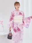 画像6: アンティーク薔薇浴衣【浴衣３点セット 浴衣/帯/下駄】OBI-siwa-200-kj-13-OW / HIMO-900-yn-5-IV / HEKO-800-sb-5-W / YA-1079-kj-8-W / GETA-01-kj-7-P / [YMT] (6)