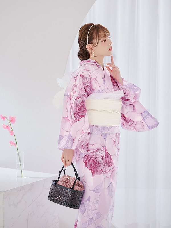 画像8: 【即日発送】アンティーク薔薇浴衣【浴衣３点セット 浴衣/帯/下駄】[YMT] (8)