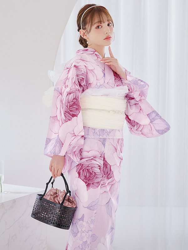 画像9: 【即日発送】アンティーク薔薇浴衣【浴衣３点セット 浴衣/帯/下駄】[YMT] (9)