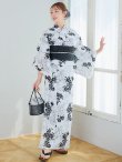 画像7: 【予約 /5月中旬発送予定】ホワイトブラック桜柄浴衣 OBI-siwa-204-wk-1-B / HIMO-900-yn-1-B / YA-73-kn-GY / GETA-01-kj-1-B/ [o/OF01] (7)