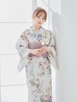 画像11: 【予約 / 5月下旬発送予定】フローラルピンクブルー浴衣 OBI-siwa-204-wk-14-DusP / HIMO-900-yn-8-P / HEKO-800-sb-11-MOC / YA-1077-wk-P / GETA-02-ok-8-RoseP/ [y/OF01] (11)