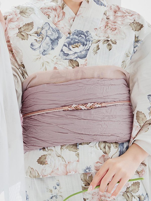 画像22: 【即日発送】フローラルピンクブルー浴衣【浴衣３点セット 浴衣/帯/下駄】[YMT] (22)