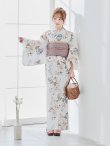 画像9: 【予約 / 5月下旬発送予定】フローラルピンクブルー浴衣 OBI-siwa-204-wk-14-DusP / HIMO-900-yn-8-P / HEKO-800-sb-11-MOC / YA-1077-wk-P / GETA-02-ok-8-RoseP/ [y/OF01] (9)