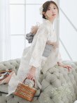 画像1: 【予約 / 5月下旬発送予定】草花模様浴衣 OBI-siwa-202-ok-3-GY / HIMO-900-yn-7-MOC / HEKO-800-sb-11-MOC / YA-1078-wk-IV / YA-1081-kj-W / GETA-02-ok-4-MOC / [y/OF01] (1)