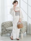 画像3: 【予約 / 5月下旬発送予定】草花模様浴衣 OBI-siwa-202-ok-3-GY / HIMO-900-yn-7-MOC / HEKO-800-sb-11-MOC / YA-1078-wk-IV / YA-1081-kj-W / GETA-02-ok-4-MOC / [y/OF01] (3)