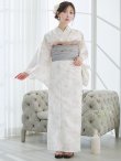 画像4: 【予約 / 5月下旬発送予定】草花模様浴衣 OBI-siwa-202-ok-3-GY / HIMO-900-yn-7-MOC / HEKO-800-sb-11-MOC / YA-1078-wk-IV / YA-1081-kj-W / GETA-02-ok-4-MOC / [y/OF01] (4)