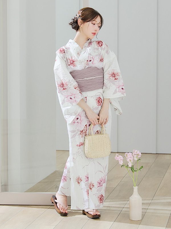 画像9: 【即日発送】アネモネダリア浴衣【浴衣３点セット 浴衣/帯/下駄】[YMT] (9)