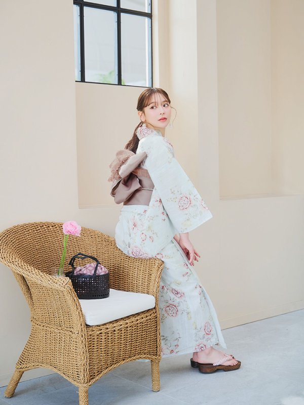 画像7: 【即日発送】赤黄色フラワー浴衣【浴衣３点セット 浴衣/帯/下駄】[YMT] (7)