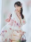 画像2: 【予約 / 5月下旬発送予定】水彩ピンクパープル花柄浴衣 OBI-siwa-200-kj-8-P / HIMO-900-yn-8-P / HEKO-800-sb-5-W / YA-1016-kj-P / GETA-02-ok-8-RoseP / [y/OF01] (2)