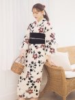 画像13: 【予約 / 5月下旬発送予定】水彩和モダン花柄浴衣【浴衣3点セット】OBI-siwa-204-wk-1-B / HIMO-900-yn-4-GYxGY / YA-1026-kn-R / GETA-02-ok-8-RoseP/ [yo/OF01] (13)