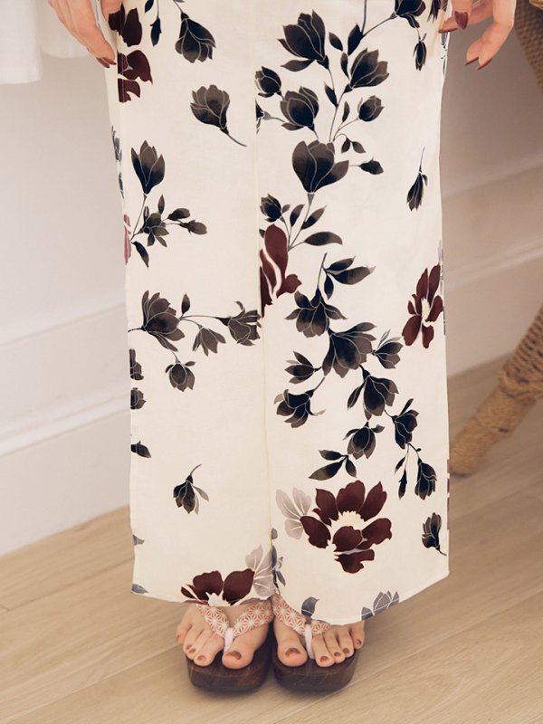 画像17: 【即日発送】水彩和モダン花柄浴衣 【浴衣3点セット 浴衣/帯/下駄】 [YMT/o] (17)