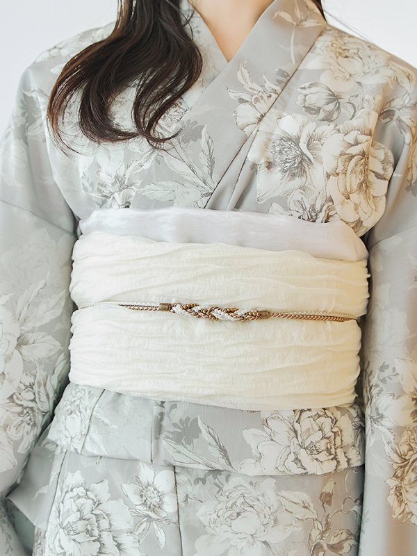 画像16: 【即日発送】クラシカルグレイッシュフラワー浴衣【浴衣３点セット 浴衣/帯/下駄】[YMT] (16)