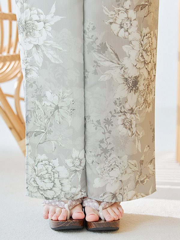 画像17: 【即日発送】クラシカルグレイッシュフラワー浴衣【浴衣３点セット 浴衣/帯/下駄】[YMT] (17)