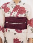 画像16: 【予約 / 5月下旬発送予定】紅色菊花柄浴衣 OBI-siwa-204-wk-15-WR / HIMO-900-yn-4-GYxGY / YA-1002-kj-R / GETA-02-ok-8-RoseP / [yo/OF01] (16)