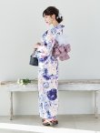 画像7: 【Riuコラボ】【予約/5月中旬発送予定】ブルーアイボリーピオニー浴衣 OBI-siwa-200-kj-11-Rose / HIMO-906-yn-PEARL / HEKO-800-sb-5-WH / YA-1001-kj-BL / YA-1023-wk-P / GETA-01-kj-3-IV [YMT] (7)
