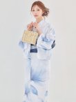 画像2: 送料無料！凛と咲く清涼蒼花浴衣【浴衣３点セット 浴衣/帯/下駄】[OF04]【予約 / 4月下旬発送予定】 (2)