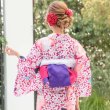 画像5: 【浴衣セール】【浴衣】小花桜模様浴衣セット(OBI-hira-100-ok-18-CPxPL/HEKO-800-sb-5-W/HIMO-900-yn-6-MI /GETA-02-ok-5-P)[HC02] (5)