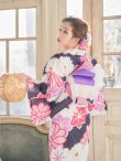 画像10: 【浴衣セール】【浴衣】大輪の菊模様浴衣セット（19obi-4/Yheko-WH/Yhimo-P /CG-17-P）[YMT] (10)