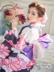 画像3: 【浴衣セール】【浴衣】大輪の菊模様浴衣セット（19obi-4/Yheko-WH/Yhimo-P /CG-17-P）[YMT] (3)
