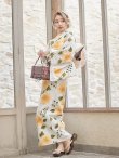 画像4: 【浴衣セール】【浴衣】白地に黄色い花浴衣セット（OBI-hira-100-ok-2-BRxBE/ HIMO-900-yn-7-MOC/ Yobi-030-BR /GETA-02-ok-2-IV）[YMT] (4)