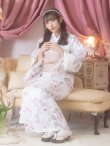 画像9: 【即日発送！】【浴衣】白地×淡い牡丹模様のモダン浴衣セット[YMT] (9)