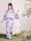 画像4: 【浴衣】白地×華やかなボタニカル浴衣セット（19obi-3/Yheko-030-WH/19himo-BL/ CG-18-PL）[YMT] (4)