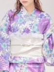 画像5: 【浴衣】白地×華やかなボタニカル浴衣セット（19obi-3/Yheko-030-WH/19himo-BL/ CG-18-PL）[YMT] (5)