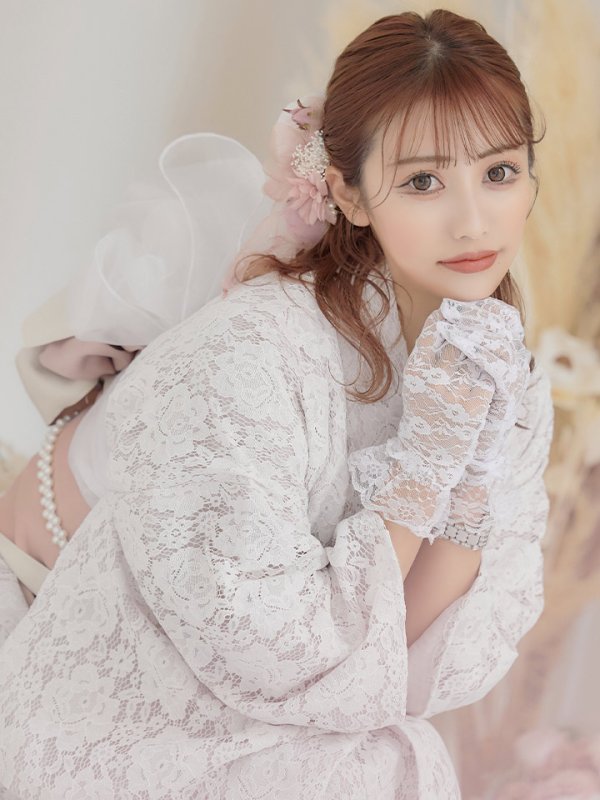 画像11: 【即日発送】【浴衣】ピンク地×白レース浴衣 【浴衣３点セット 浴衣/帯/下駄】[YMT] (11)