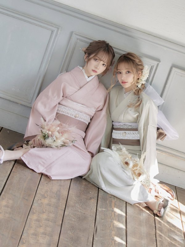 画像14: 【即日発送】【浴衣】ピンク無地浴衣 【浴衣３点セット 浴衣/帯/下駄】[YMT] (14)