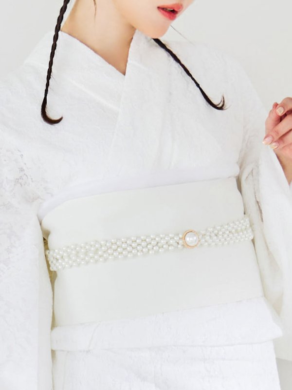 画像15: 【即日発送】【浴衣セール】白レース浴衣 【浴衣３点セット 浴衣/帯/下駄】[YMT] (15)