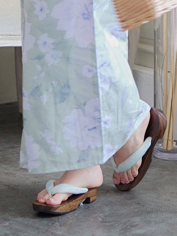 画像7: 【即日発送】【浴衣】ミント地x牡丹浴衣 【浴衣３点セット 浴衣/帯/下駄】[YMT] (7)