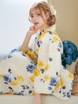 画像13: 【即日発送】【浴衣】ブルーxイエローローズ 薔薇 バラ 浴衣 siwa33/ Yhimo-GY×GD/ YA-1081-kj-IV/ YA-1081-kj-BR / HEKO-800-sb-5-W/ GETA-02-ok-2-IV [YMT] (13)