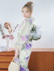 画像9: 【即日発送】クリームストライプ地x紫陽花浴衣 OBI-g-500-kj-6-GR / HIMO-900-yn-5-IV / HEKO-800-sb-5-WH / YA-81-kn-W / GETA-02-ok-2-IV/ [YMT] (9)