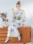 画像10: 【即日発送】クリームストライプ地x紫陽花浴衣 OBI-g-500-kj-6-GR / HIMO-900-yn-5-IV / HEKO-800-sb-5-WH / YA-81-kn-W / GETA-02-ok-2-IV/ [YMT] (10)