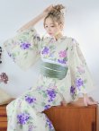画像11: 【即日発送】クリームストライプ地x紫陽花浴衣 OBI-g-500-kj-6-GR / HIMO-900-yn-5-IV / HEKO-800-sb-5-WH / YA-81-kn-W / GETA-02-ok-2-IV/ [YMT] (11)