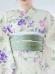 画像17: 【即日発送】クリームストライプ地x紫陽花浴衣 OBI-g-500-kj-6-GR / HIMO-900-yn-5-IV / HEKO-800-sb-5-WH / YA-81-kn-W / GETA-02-ok-2-IV/ [YMT] (17)