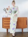画像3: 【即日発送】クリームストライプ地x紫陽花浴衣 OBI-g-500-kj-6-GR / HIMO-900-yn-5-IV / HEKO-800-sb-5-WH / YA-81-kn-W / GETA-02-ok-2-IV/ [YMT] (3)