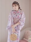 画像12: 【浴衣セール】ピンクストライプ地x紫陽花浴衣  【浴衣３点セット 浴衣/帯/下駄】  OBI-siwa-202-ok-1-BE / HIMO-900-yn-7-MOC / YA-1079-kj-4-W / HEKO-800-sb-3-BR / GETA-02-ok-5-P [YMT] (12)