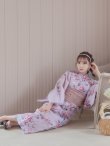 画像13: 【浴衣セール】ピンクストライプ地x紫陽花浴衣  【浴衣３点セット 浴衣/帯/下駄】  OBI-siwa-202-ok-1-BE / HIMO-900-yn-7-MOC / YA-1079-kj-4-W / HEKO-800-sb-3-BR / GETA-02-ok-5-P [YMT] (13)