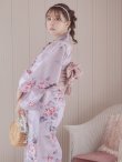 画像15: 【浴衣セール】ピンクストライプ地x紫陽花浴衣  【浴衣３点セット 浴衣/帯/下駄】  OBI-siwa-202-ok-1-BE / HIMO-900-yn-7-MOC / YA-1079-kj-4-W / HEKO-800-sb-3-BR / GETA-02-ok-5-P [YMT] (15)
