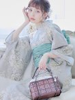 画像16: 【即日発送】【浴衣】グレー地にガーリー牡丹浴衣 【浴衣３点セット 浴衣/帯/下駄】[YMT] (16)