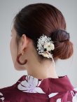 画像6: 【即日発送】【浴衣】エンジ×モダンハイビスカス浴衣  OBI-siwa-202-ok-14-MUS / HIMO-900-yn-7-MOC / YA-952-kn-W / YA-1081-kj-P / GETA-02-ok-7-R [YMT] (6)