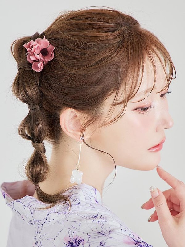 画像6: 【浴衣セール！】【即日発送】可憐なパープルxホワイト牡丹浴衣【浴衣３点セット 浴衣/帯/下駄】[YMT] (6)