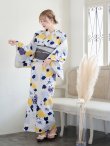 画像4: 【即日発送】【浴衣】イエローとブルーのニュアンス牡丹浴衣 OBI-hira-100-ok-5-GYxSV / HIMO-900-yn-4-GYxGY / YA-953-kn-W / HEKO-800-sb-5-W / GETA-02-ok-2-IV [YMT] (4)